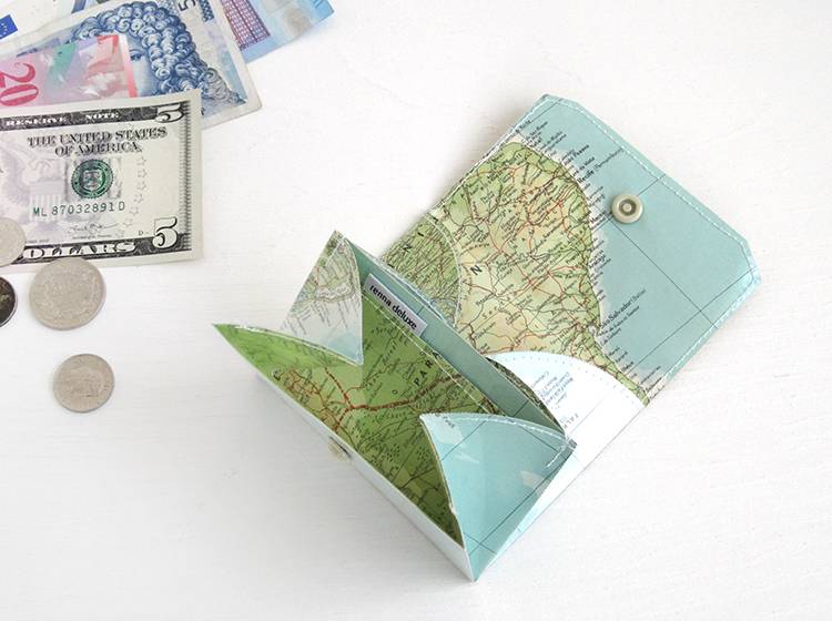 Renna Deluxe Atlas Portemonnaie aus Landkarten Verkauf