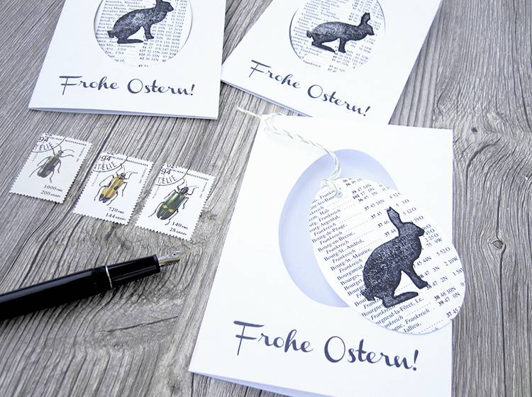 Renna Deluxe Frohe Ostern Klappkarte mit Osterei zum Anhängen Preisnachlass