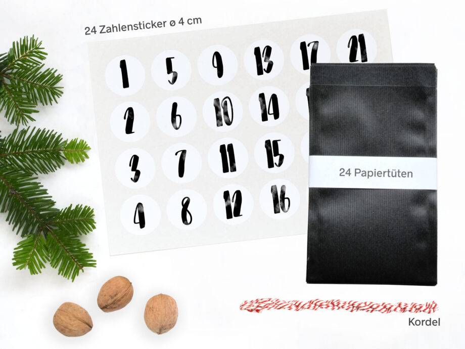 Renna Deluxe Adventskalender Schwarz mit Handlettering für Männer Saisonale Angebote