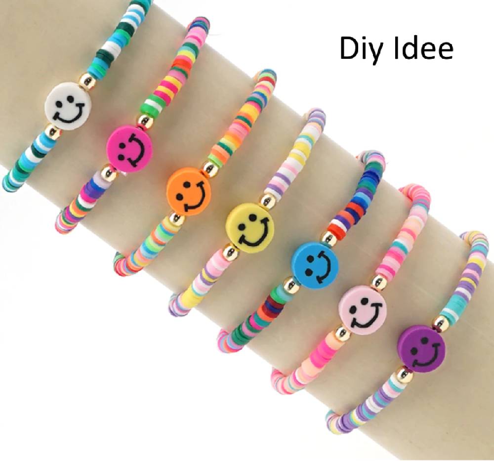 Sadingo Polymer Clay Perlen | 40 Stk., 10mm, Smileys Weihnachtsangebot