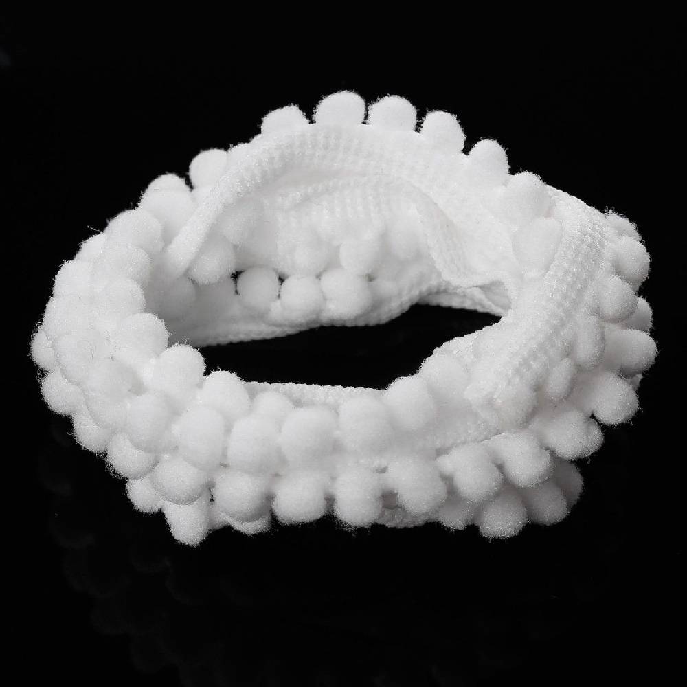 Sadingo Bommelborte Weiß 4,5 Meter, Breite 12mm, Pompomband Zeitlich begrenztes Angebot