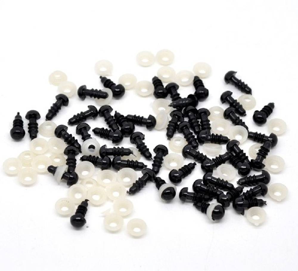 Sadingo Puppenaugen, Teddyaugen - 50 Stk. - 13 x 5 mm Räumungsverkauf