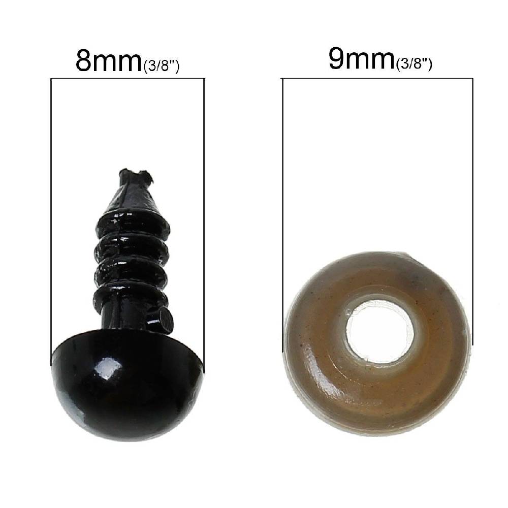 Sadingo Puppenaugen, Teddyaugen - 50 Stk. - Auge Ø 8 mm Kauf eins, bekomm eins gratis