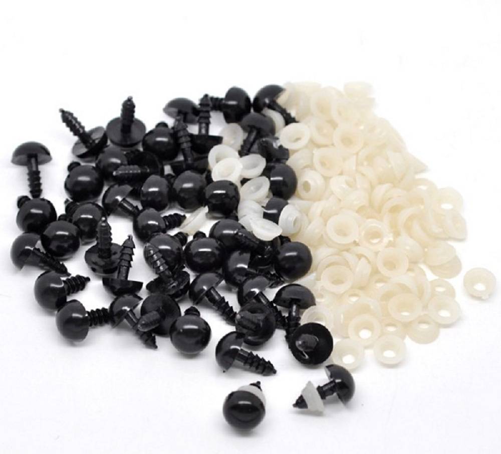 Sadingo Acryl Puppenaugen, Teddyaugen - 10 mm - 100 Stk Tägliche Deals