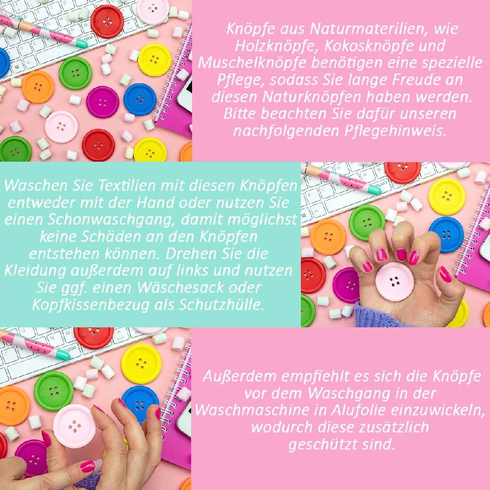 Sadingo Holzknöpfe / 50 Stk. / Ø 1,5 cm VIP-Rabatte