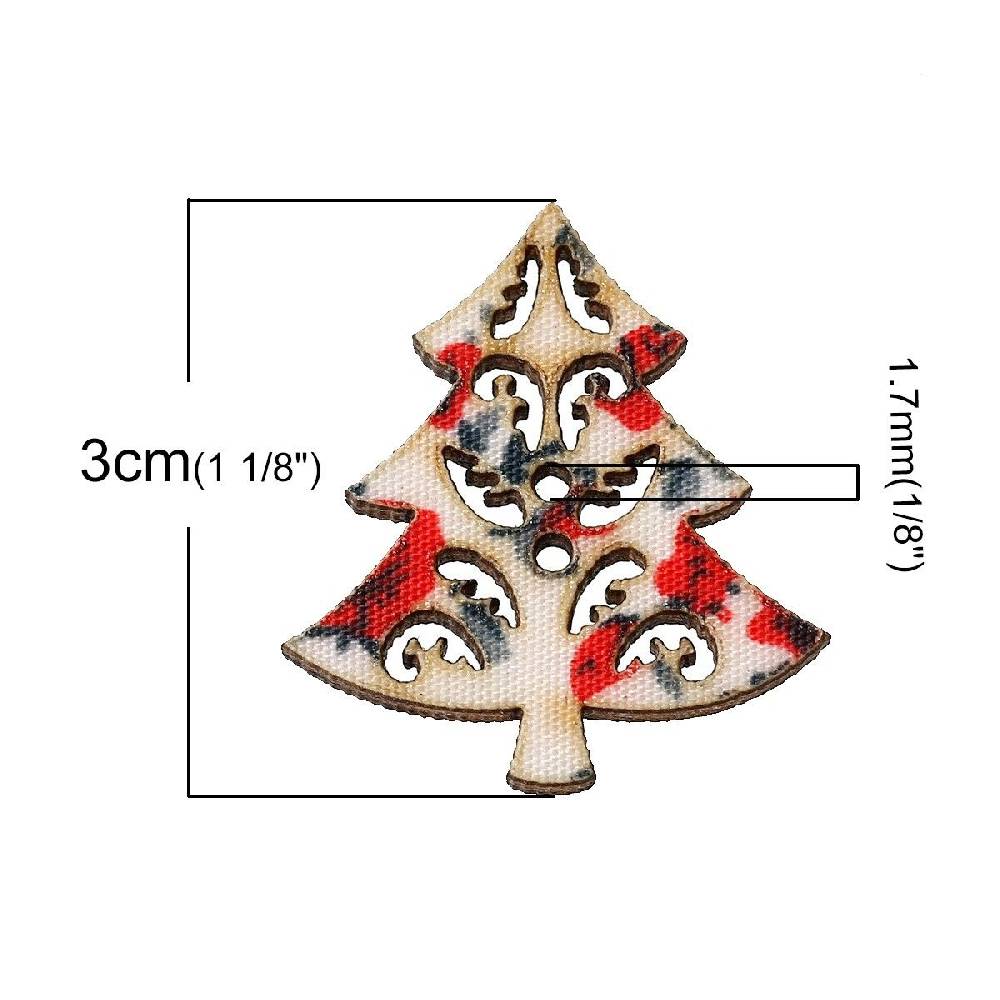 Sadingo Holzknöpfe / 50 Stk. / Weihnachtsbaum Kostenlose Rückgabe
