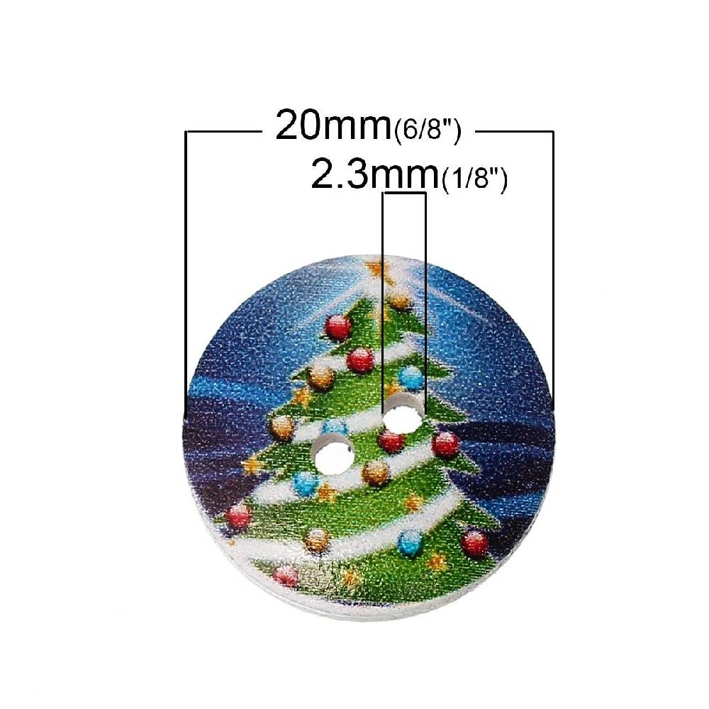Sadingo Holzknöpfe Weihnachten 2 Stück, Ø 2 mm Letzte 2 Tage
