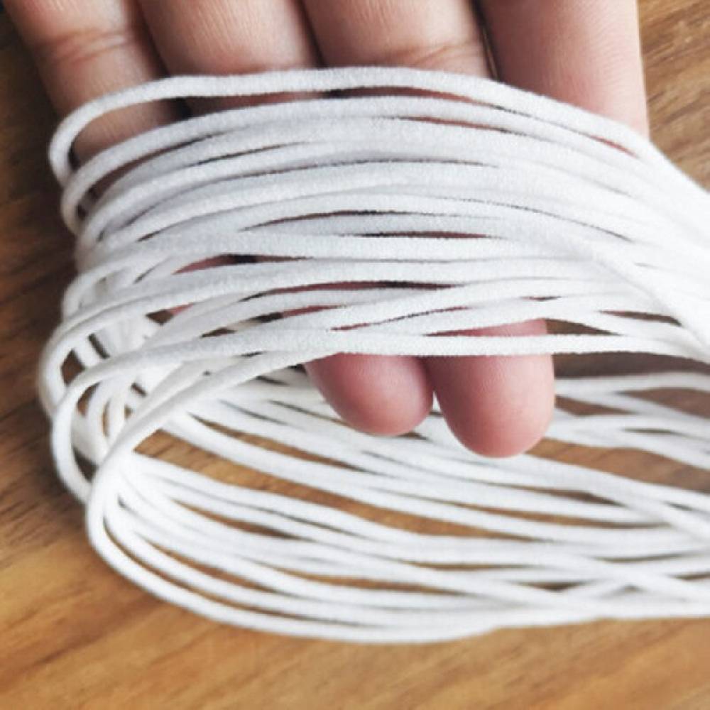 Sadingo Elastische Schnur weiß, 100 Meter, weiches Band Begrenzt auf 3 Tage