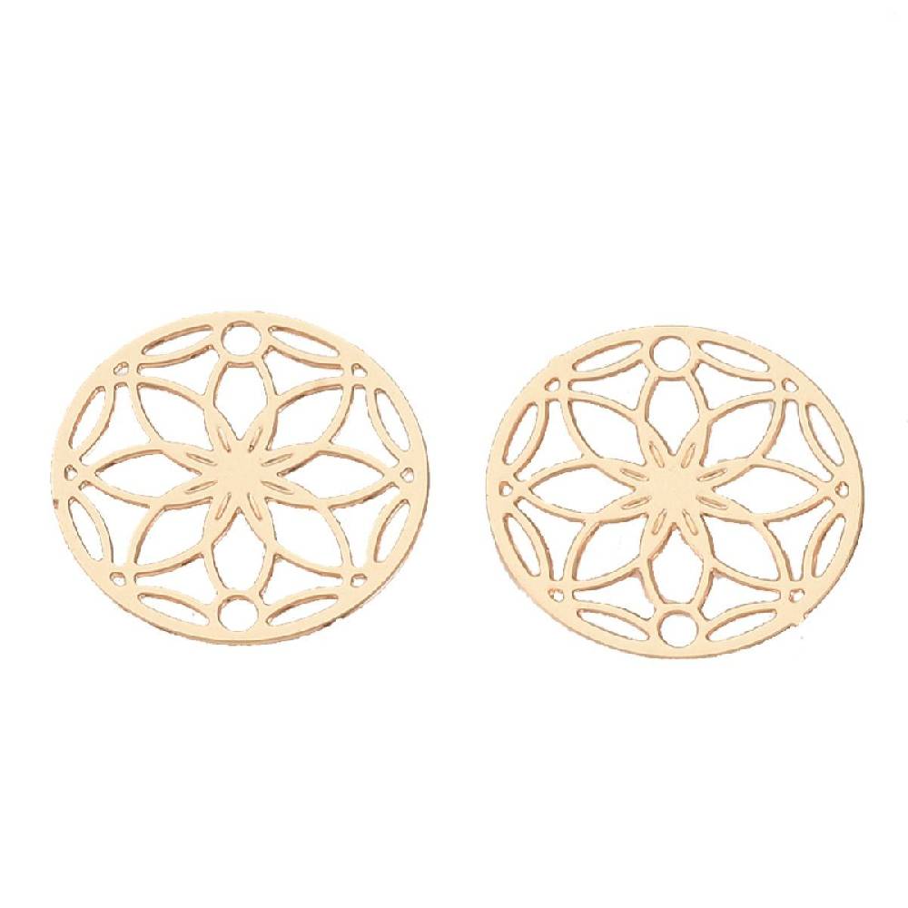 Sadingo Schmuckverbinder Blume des Lebens | 10 Stück, 13mm Auslauf