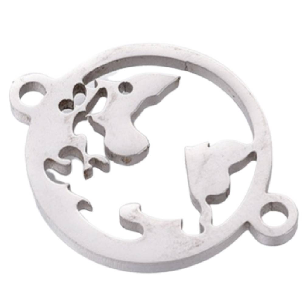 Sadingo Schmuckverbinder Weltkugel | 20 x 15 mm, 10 Stk., Edelstahl Angebote