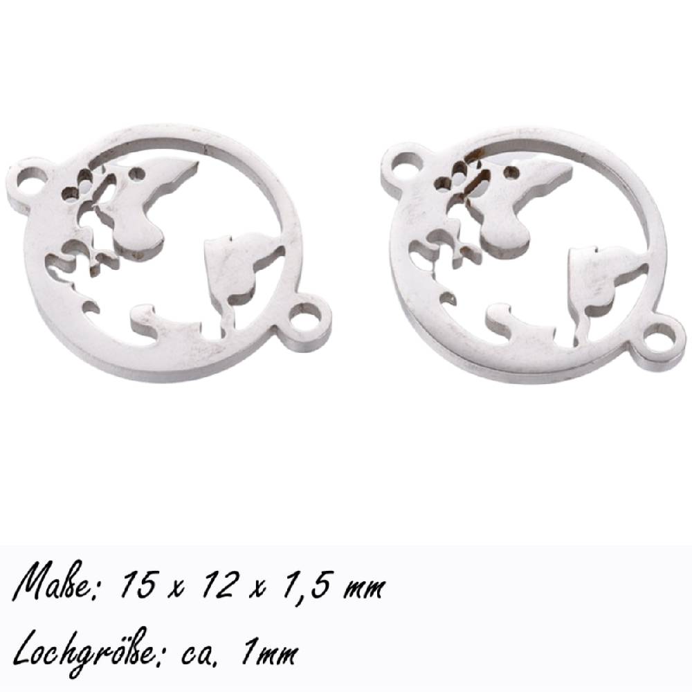 Sadingo Schmuckverbinder Weltkugel | 20 x 15 mm, 10 Stk., Edelstahl Angebote
