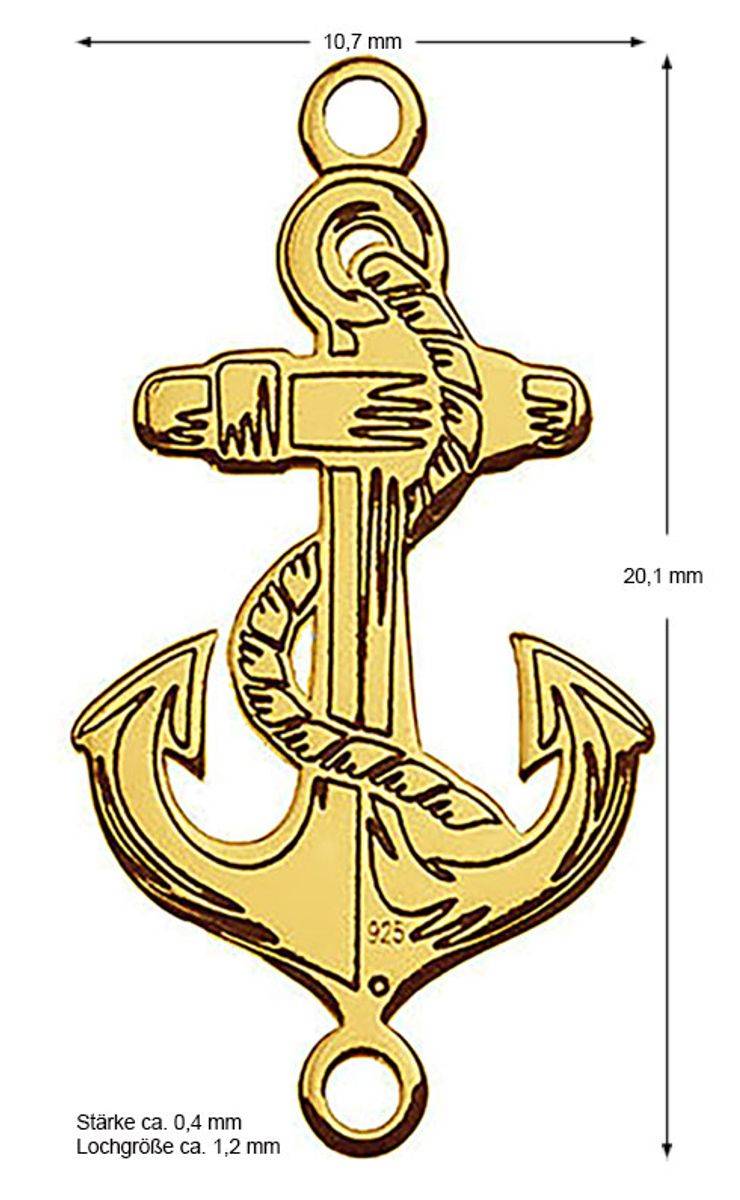 Sadingo Schmuckverbinder Anker | 20,1 x 10,7 mm Kostenloser Versand