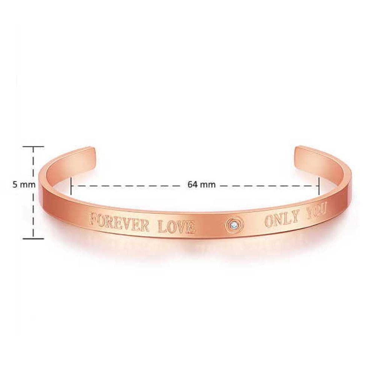 Sadingo Edelstahlarmreif mit Gravur | "Forever Love - Only You" Sonderangebot