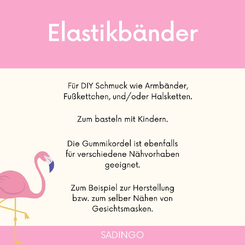 Sadingo Elastikband schwarz oder weiß | 20 Meter, 0,8mm Muttertagsangebot