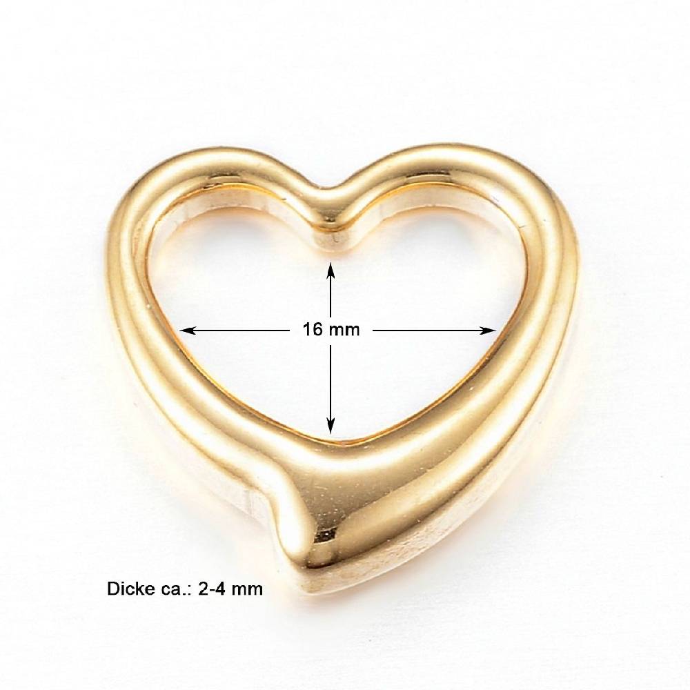 Sadingo Schmuckverbinder Herz | 2 Stück - 16x16 mm Zeitlich begrenztes Angebot