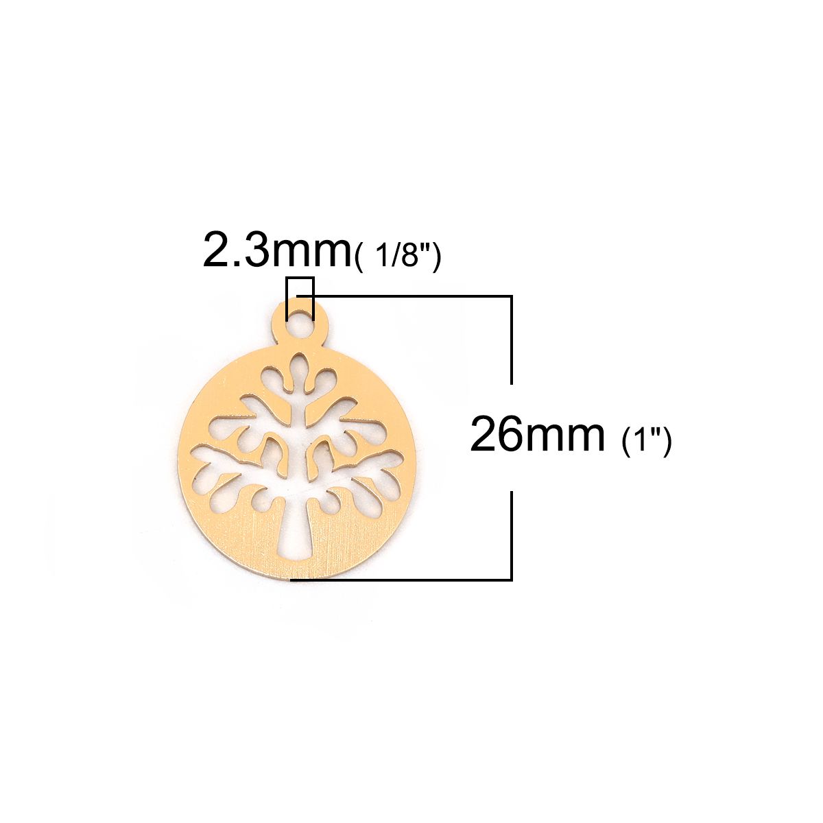 Sadingo 1 Metallanhänger Lebensbaum - 26 x 22 mm - Gold Große Rabatte