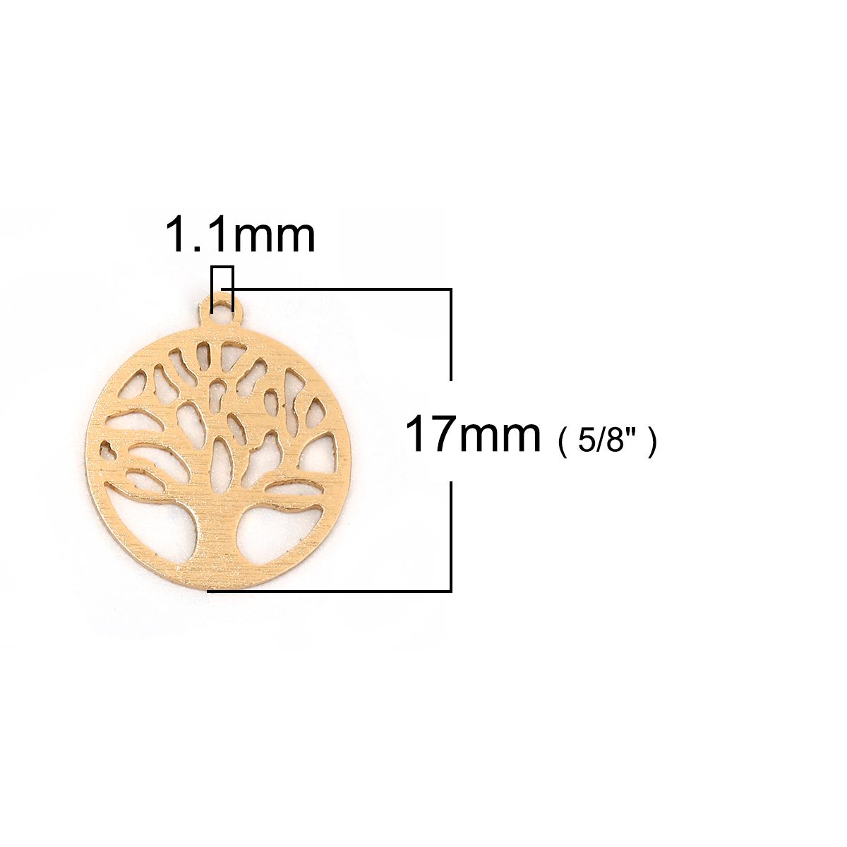 Sadingo 1 Metallanhänger Lebensbaum - 17 x 15 mm - Gold Bestseller