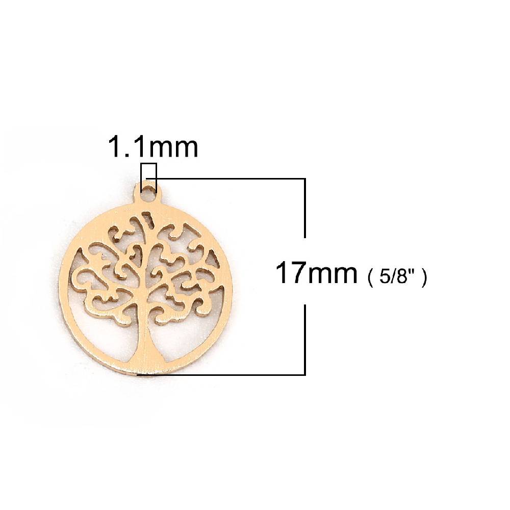 Sadingo 1 Metallanhänger Lebensbaum - 17 x 15 mm - Gold Saisonale Angebote