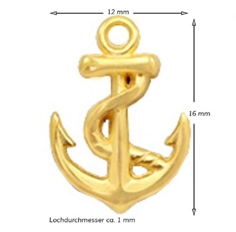 Sadingo Schmuckanhänger Anker 16 x 12 mm Kauf eins, bekomm eins gratis