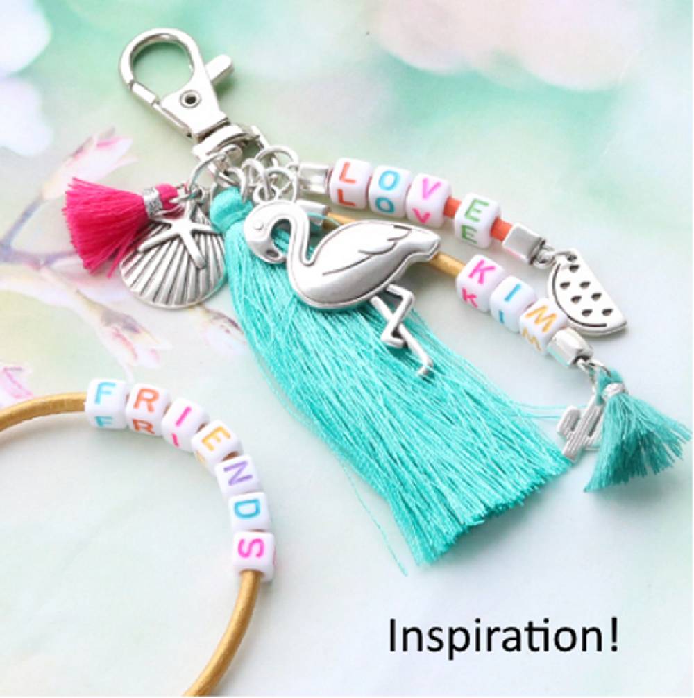 Sadingo Buchstabenperlen, bunte Schrift, Acrylperlen - 90 Stück Super Sparpreis