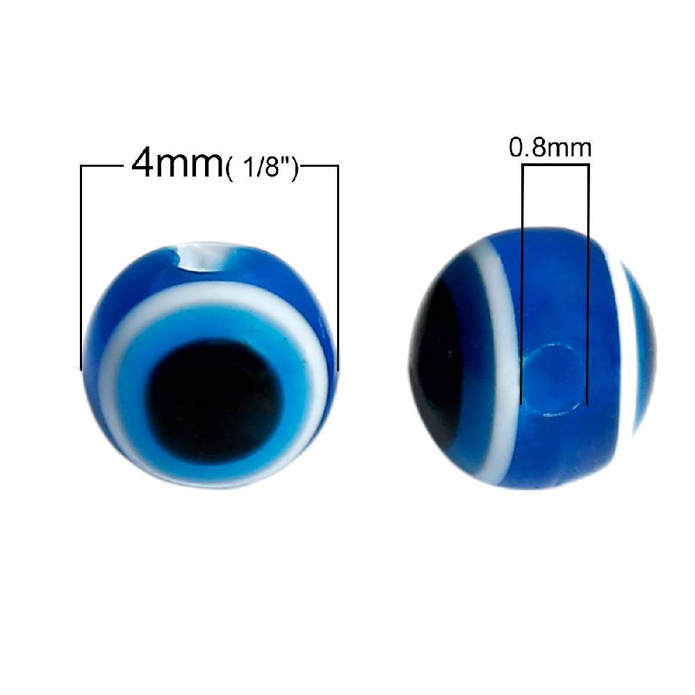 Sadingo Acrylperlen Böser Blick | 100 Stück, 4 - 10mm Kostenlose Rückgabe