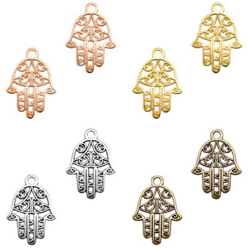 Sadingo Schmuckanhänger Hamsa Hand 16 x 10 mm, 2 Stück Neueste Stile