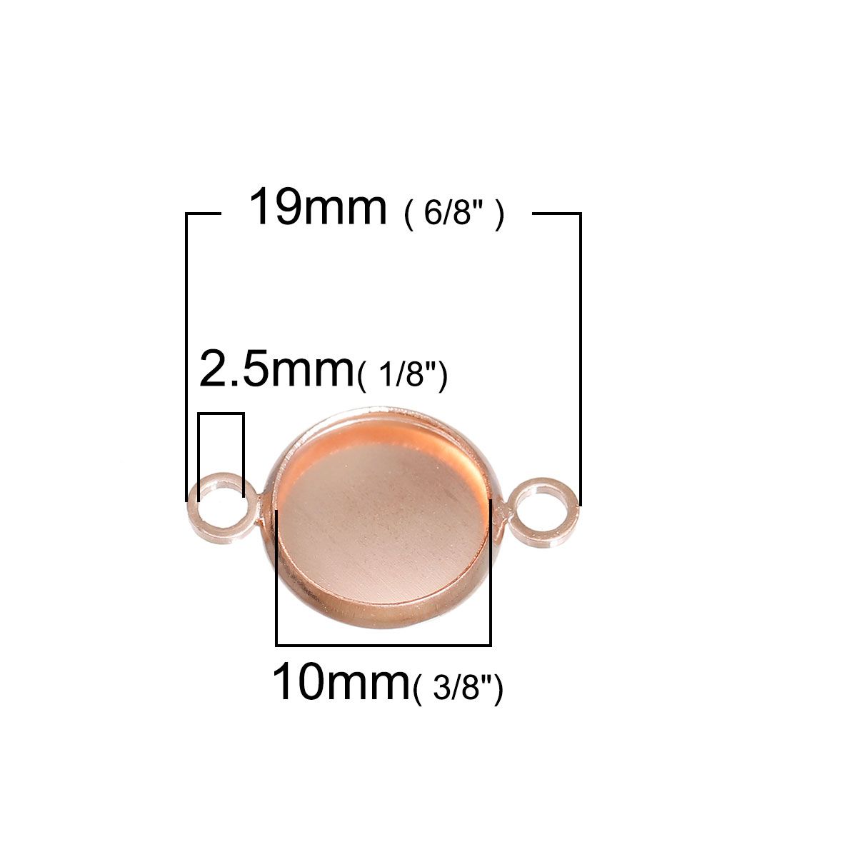 Sadingo Schmuckverbinder Fassung für 10 mm Cabochons | 10 Stkück, 19x12 mm Vierteljährliche Förderung