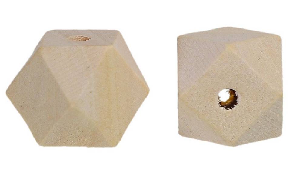 Sadingo Holzperlen eckig natur, Geometrische Bastelperlen, 20 Stück Nur noch ein Tag übrig