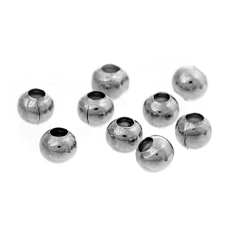 Sadingo Metallperlen - 100 Stk. - Ø 3 mm - Silberfarben Riesige Rabatte