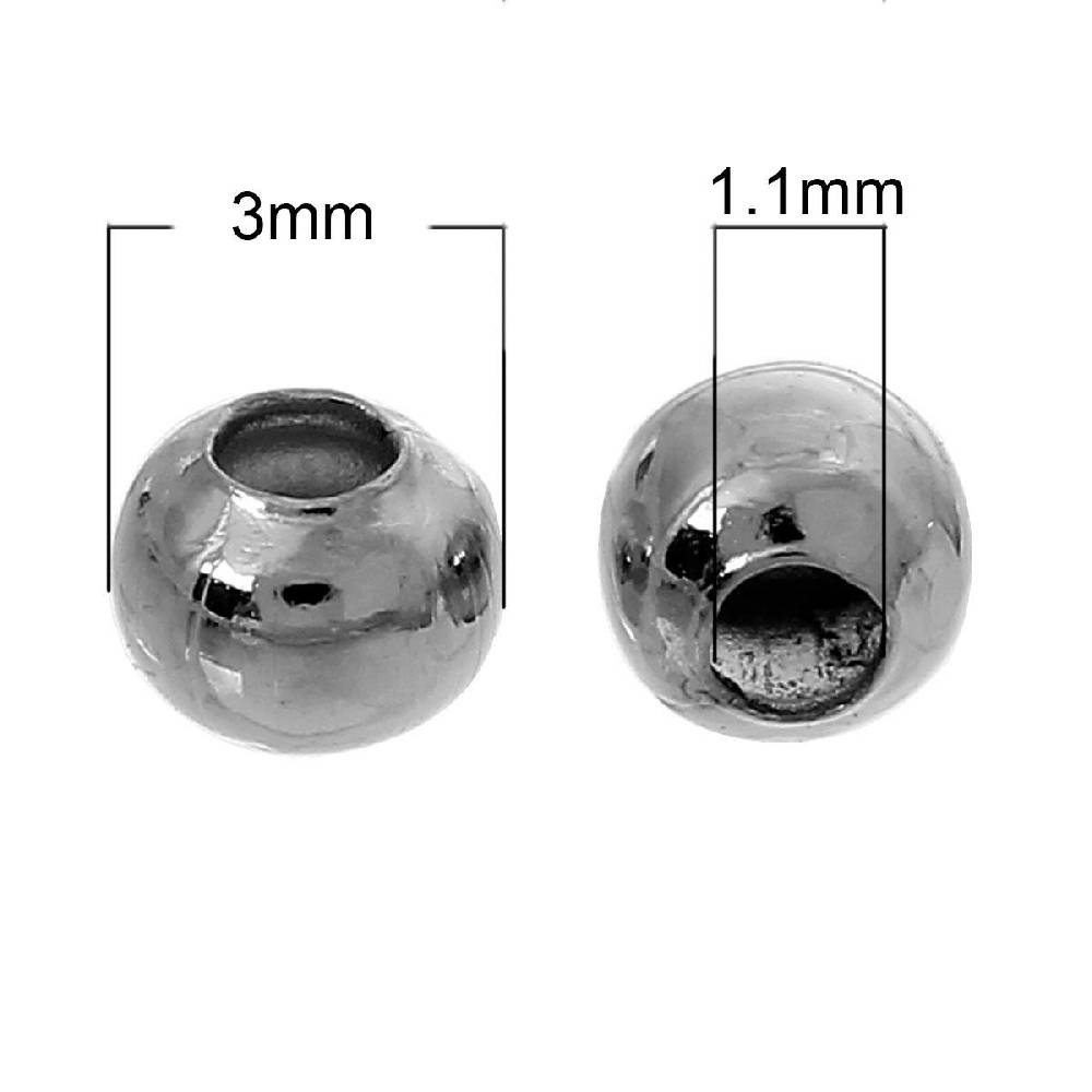 Sadingo Metallperlen - 100 Stk. - Ø 3 mm - Silberfarben Riesige Rabatte