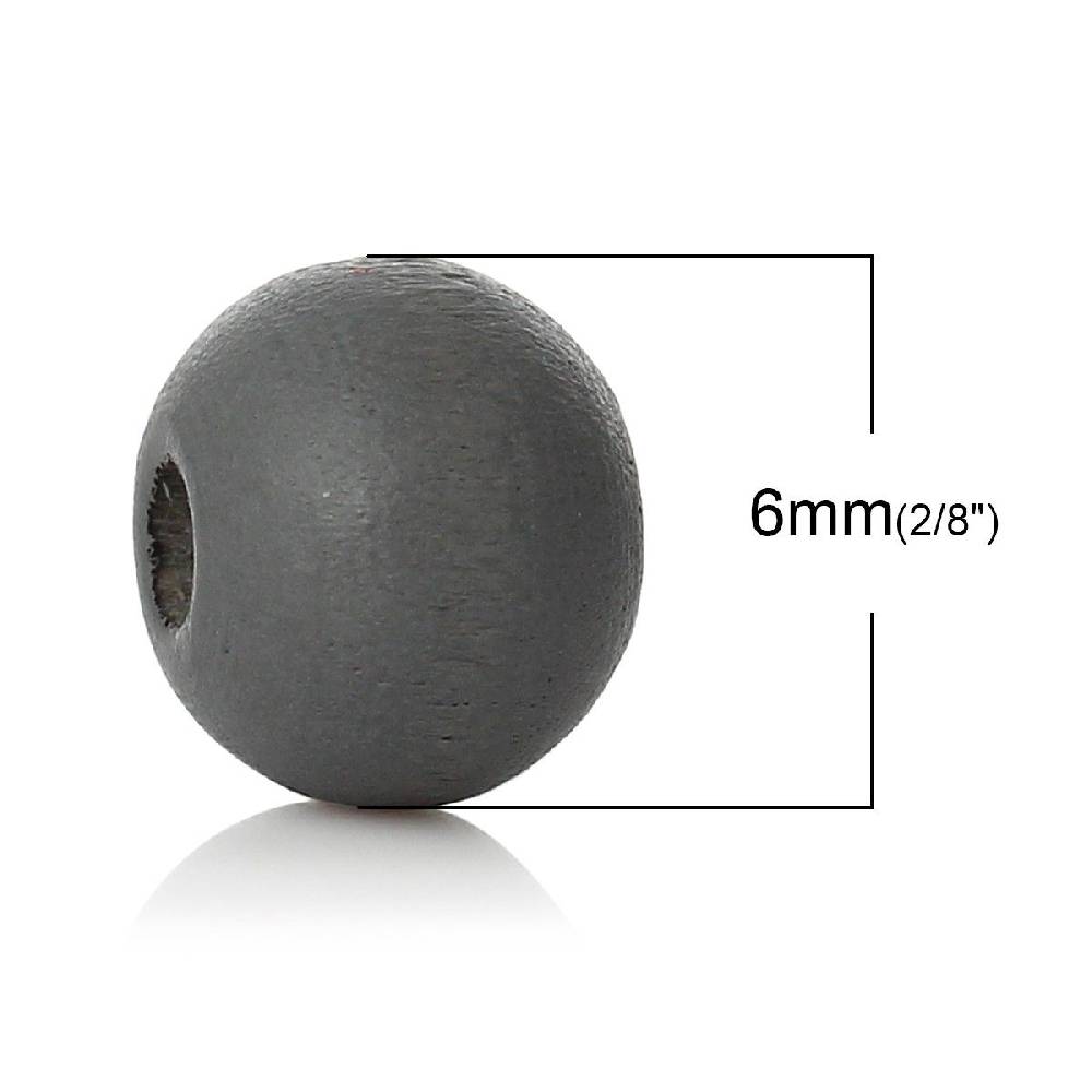 Sadingo Holzperlen Dunkelgrau - 50 Stück - 6 mm 50% Rabatt mit kostenlosem Versand