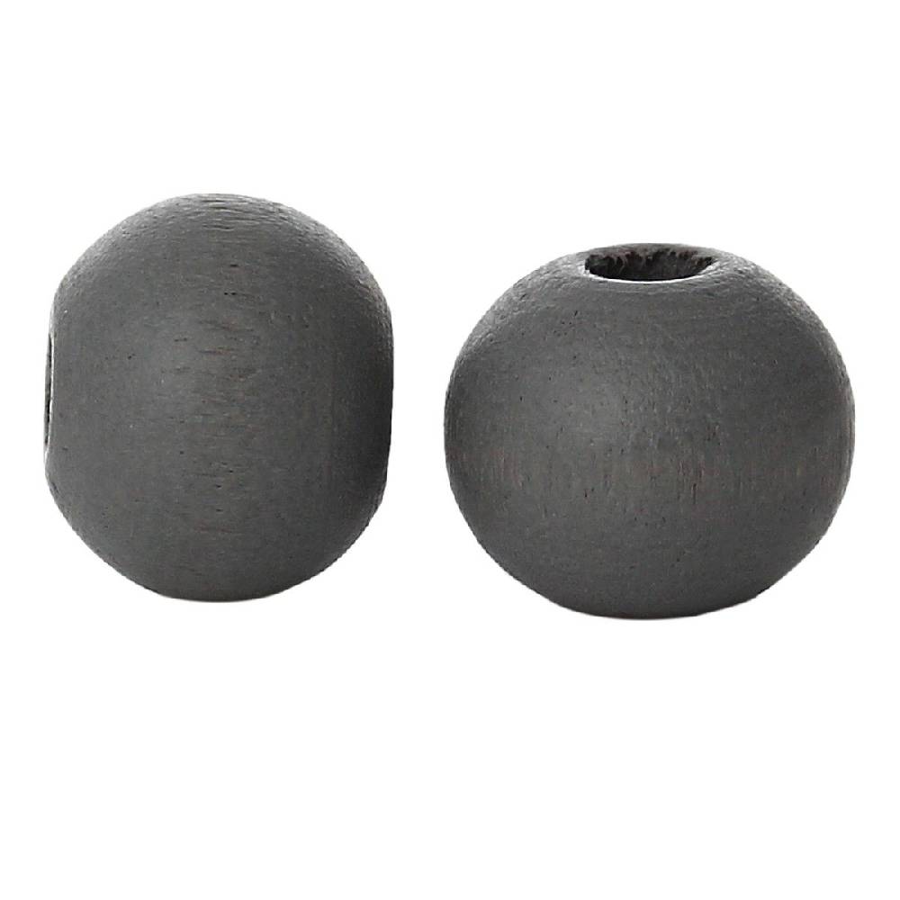 Sadingo Holzperlen Dunkelgrau - 50 Stück - 6 mm 50% Rabatt mit kostenlosem Versand