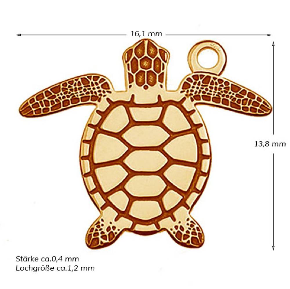 Sadingo Schmuckanhänger Schildkröte 13,8 x 16,1 mm Im Verkauf