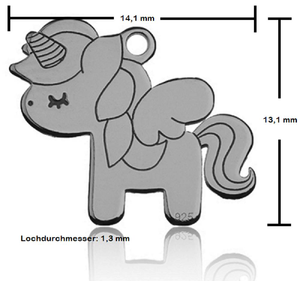 Sadingo Sterling Silver 925er Anhänger Einhorn Charm Unicorn Rabatte dieses Monats
