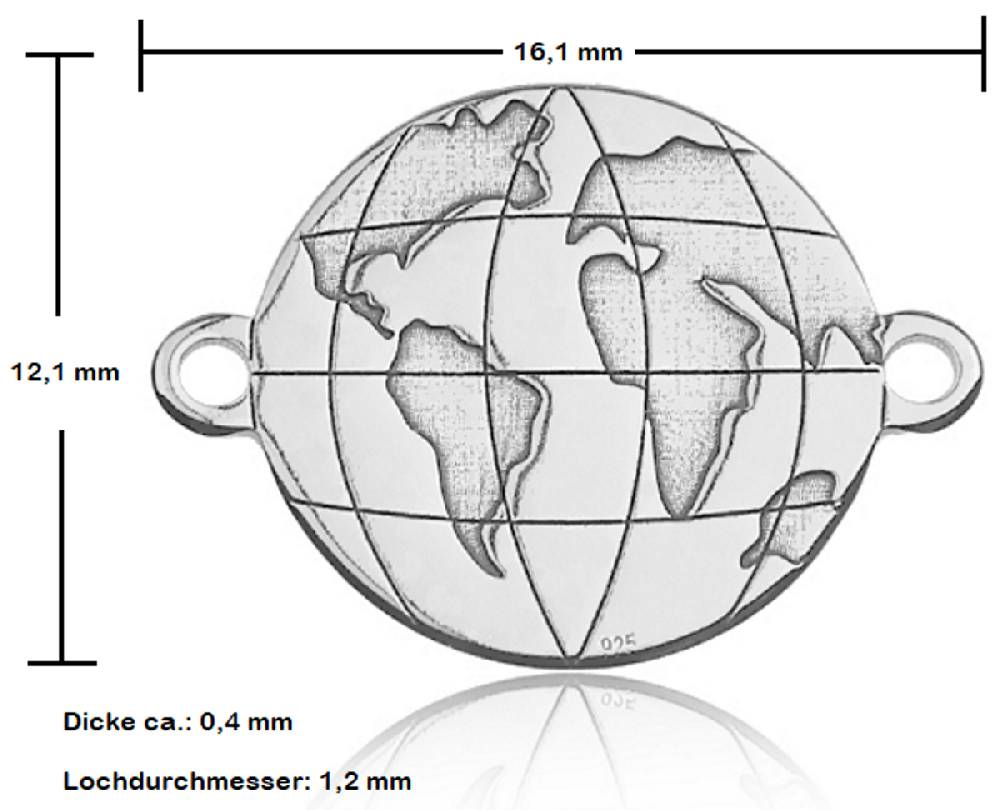 Sadingo Schmuckverbinder Globe | 12,1x16,1 mm Verkauf