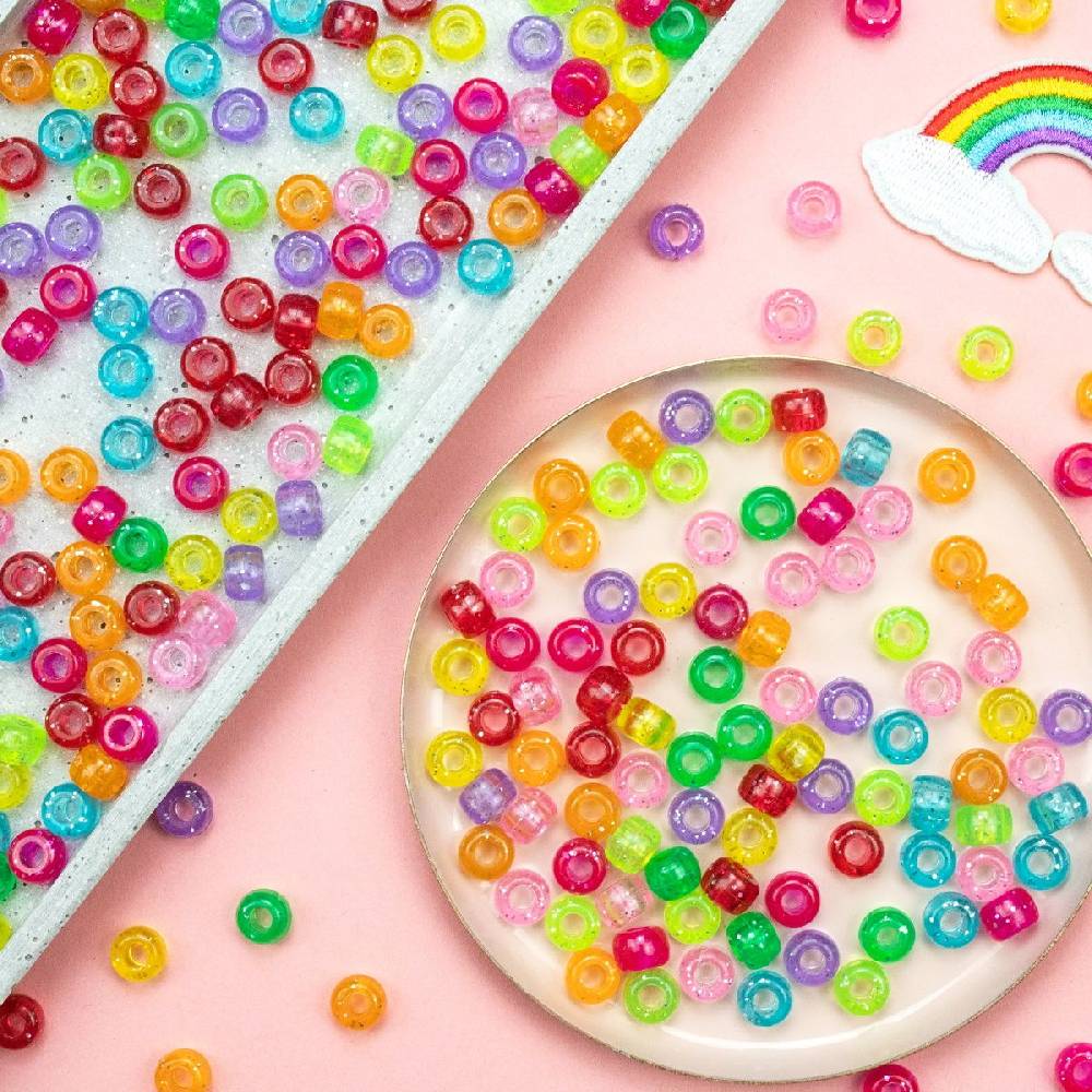 Sadingo Acrylperlen Glitzer | 500 Stk., 9 x 6 mm Weihnachtsangebot