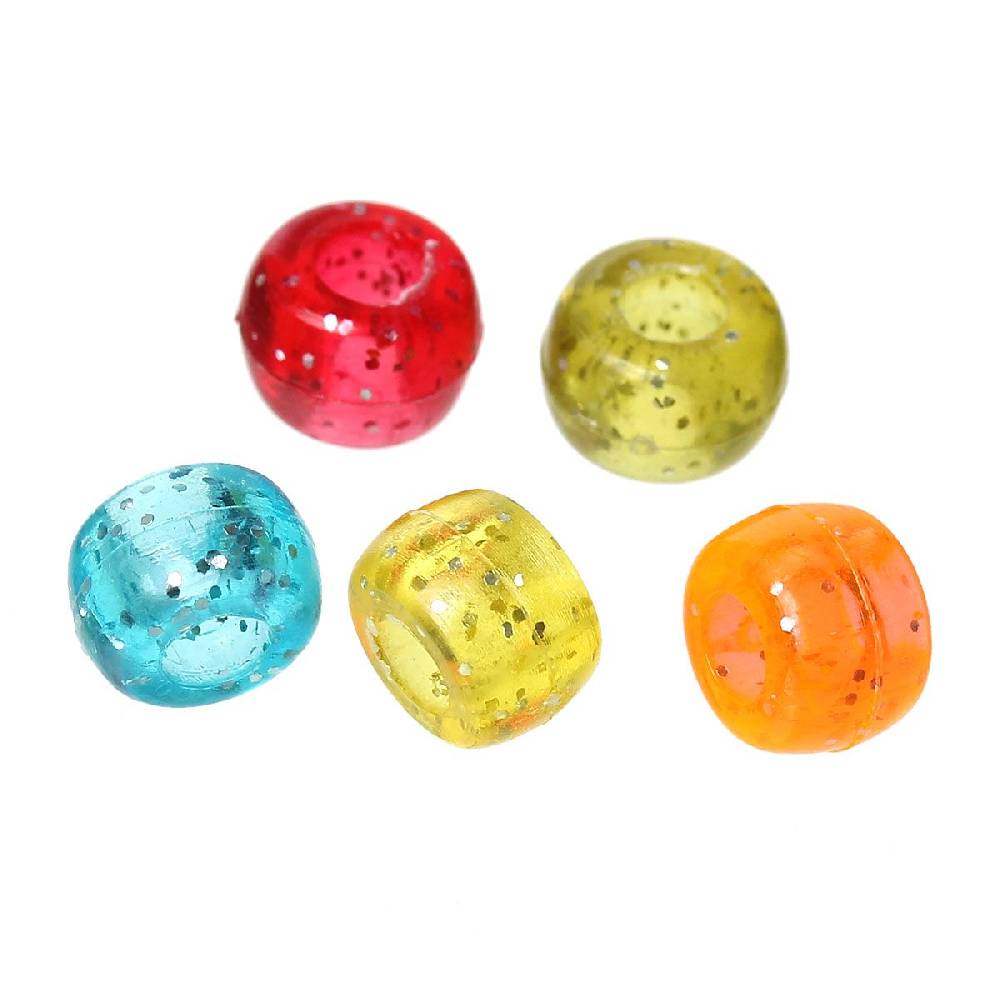 Sadingo Acrylperlen Glitzer | 500 Stk., 9 x 6 mm Weihnachtsangebot