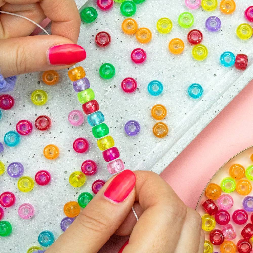 Sadingo Acrylperlen Glitzer | 500 Stk., 9 x 6 mm Weihnachtsangebot