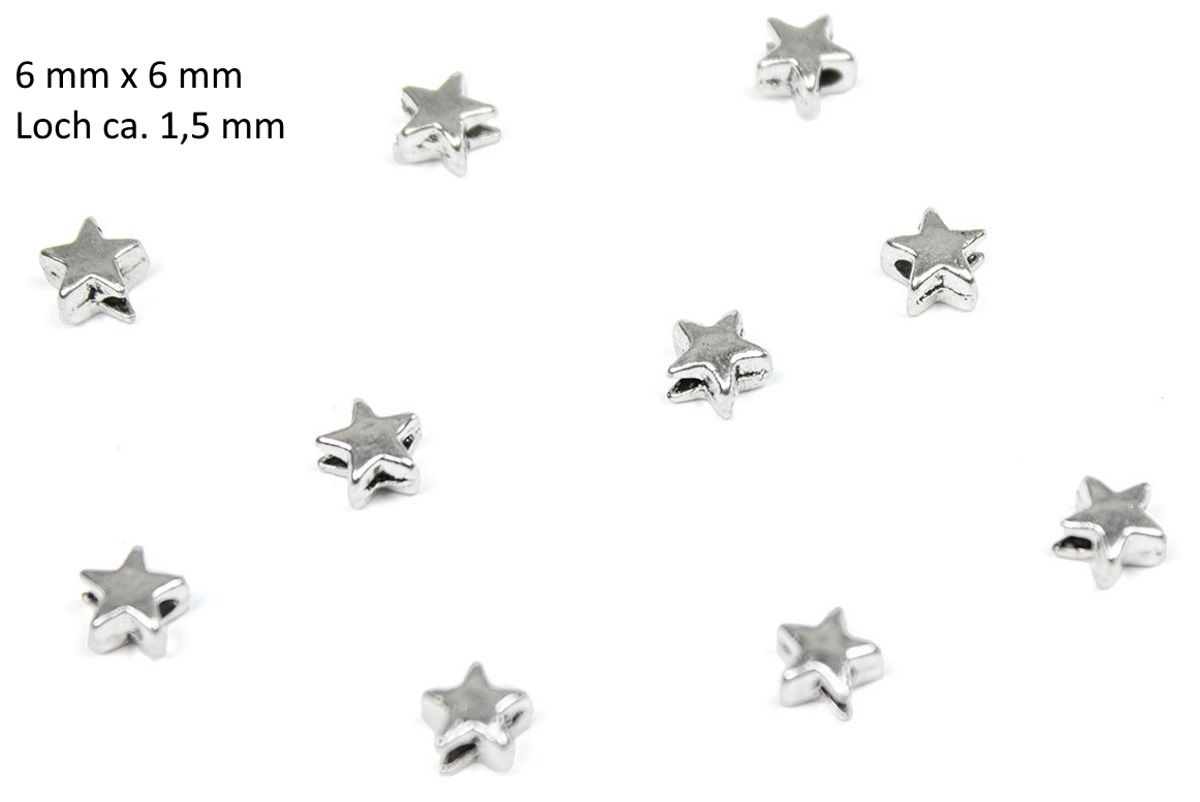 Sadingo Metallperlen Sterne | 50 Stk. - 6x6 mm Vatertagsangebot