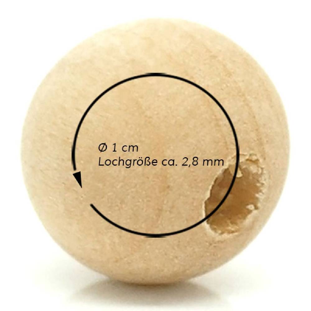 Sadingo Holzperlen natur, 100 Stück, 1 cm Heißer Verkauf