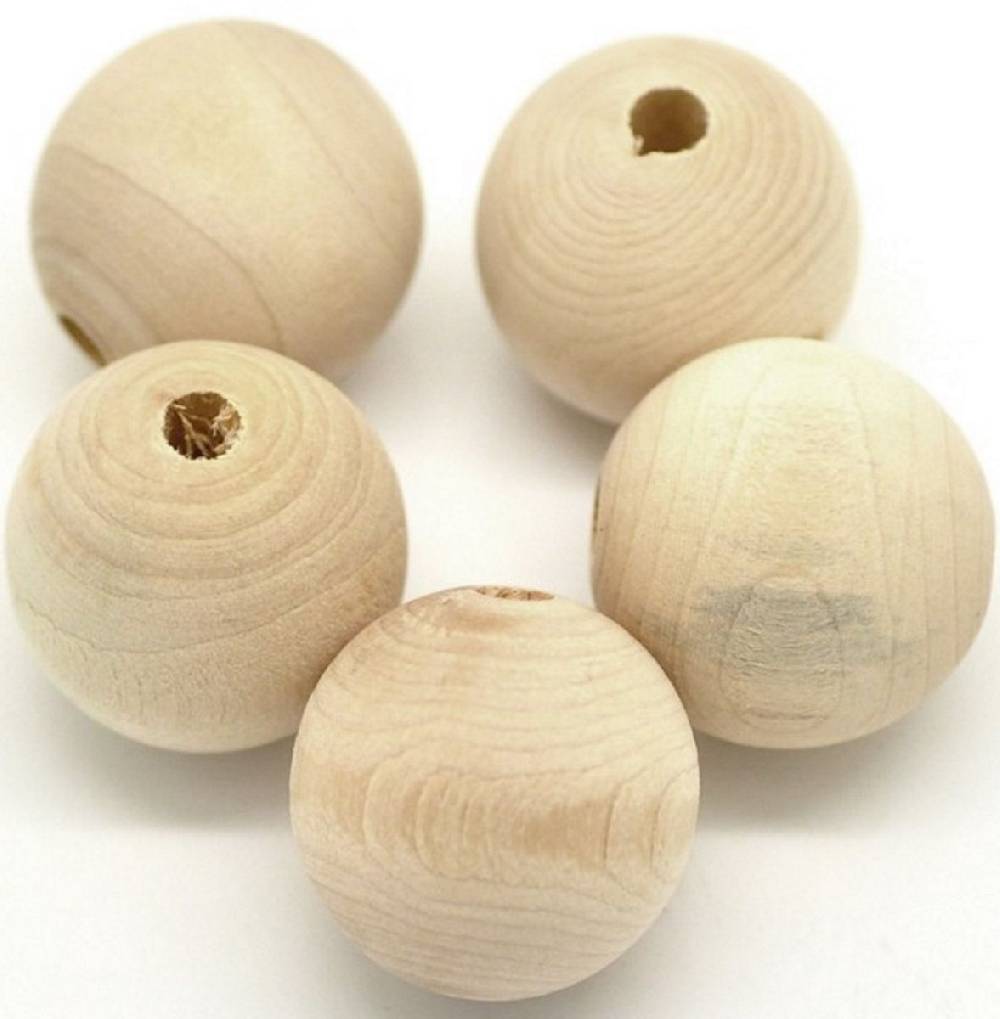 Sadingo Holzperlen natur, 30 Stk. - Ø 2,5 cm Top Angebot