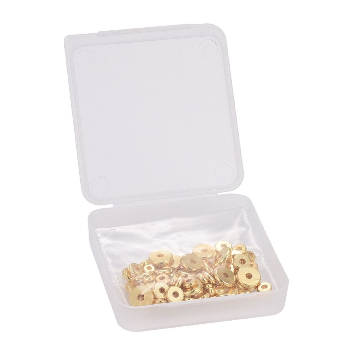 Sadingo Metallperlen Set | 1 Box, 75 Perlen, Gold, vers. Durchmesser Exklusive Angebote