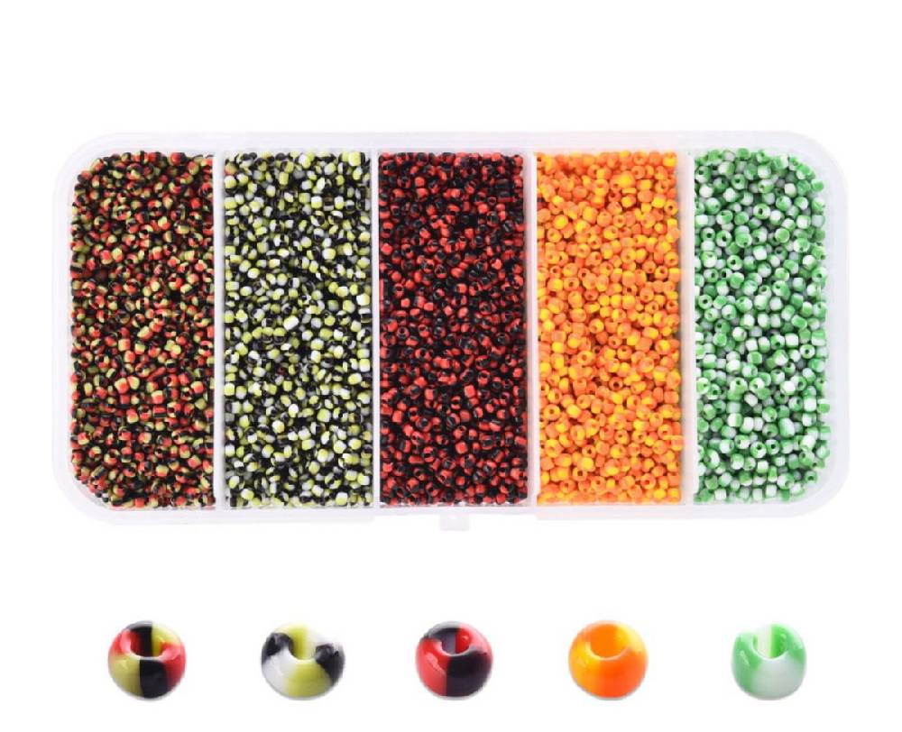 Sadingo Rocaillesperlen | 5 Farben je 16 Gramm, 1-1,5 mm Neuheiten