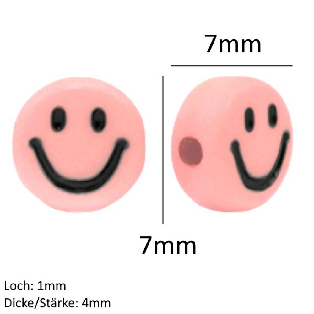 Sadingo Acrylperlen Smiley | 90 Stück, 7mm Räumungsverkauf