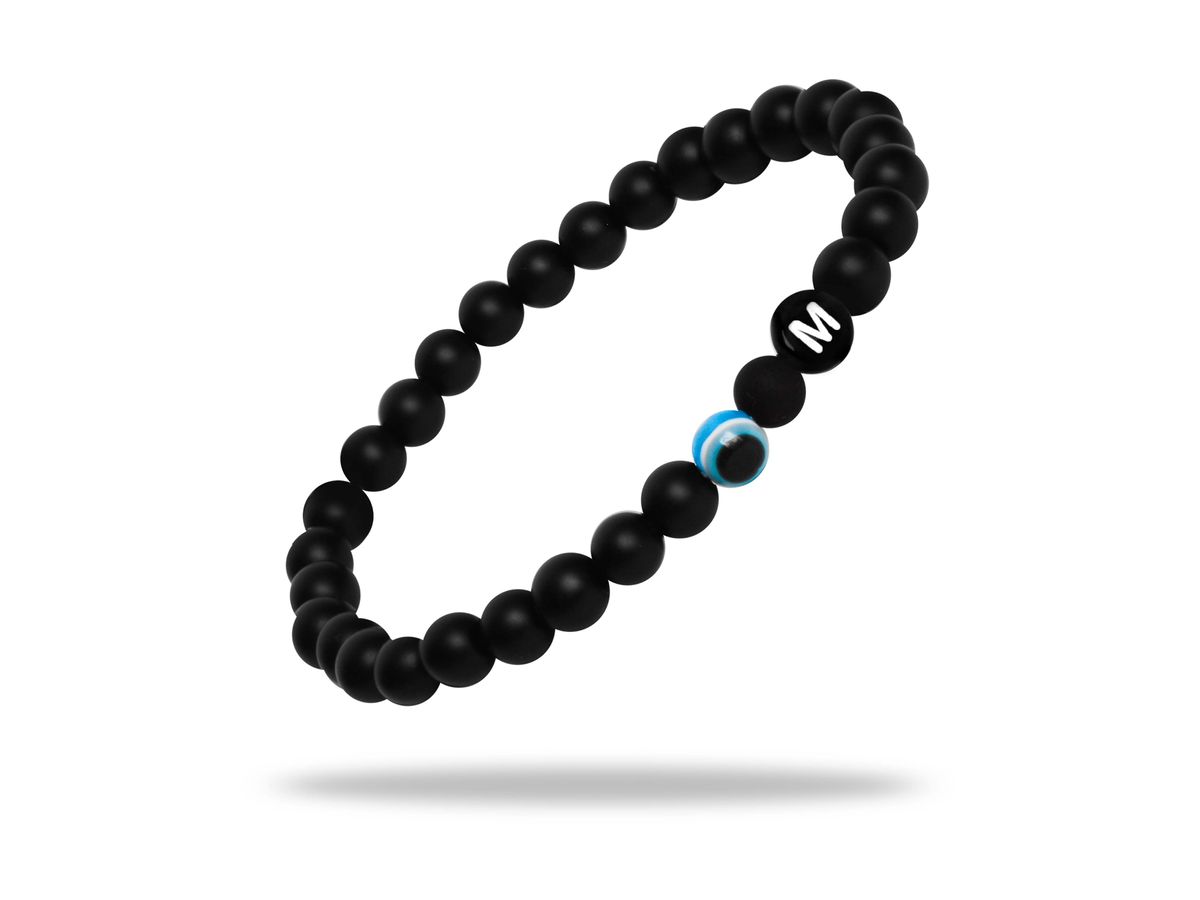 Sadingo Partnerarmband Set "MEADOW" aus schwarzen Achatperlen Sonderangebot der Fabrik