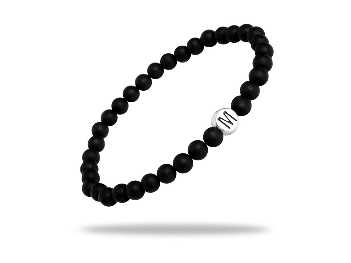 Sadingo Partnerarmband Set "MOON" aus schwarzen Natursteinperlen Riesige Rabatte