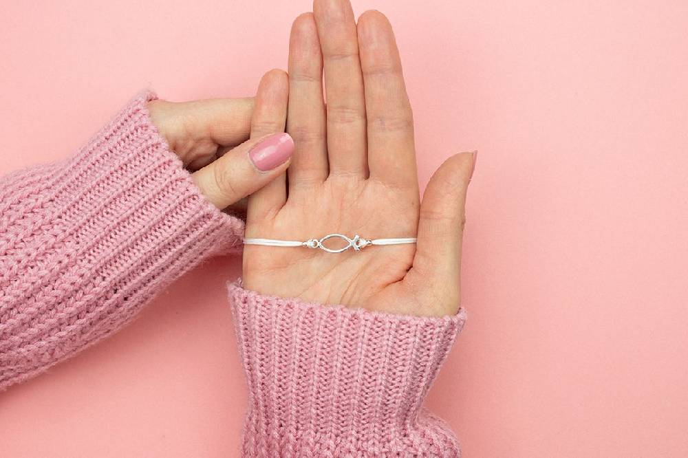 Sadingo Armband weiß für Mädchen (größenverstellbar) Ichthys Fisch Speichern exportieren