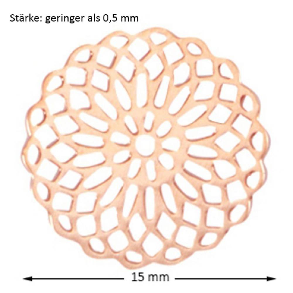 Sadingo Schmuckverbinder Mandala | 5 Stück, 15mm zollfrei