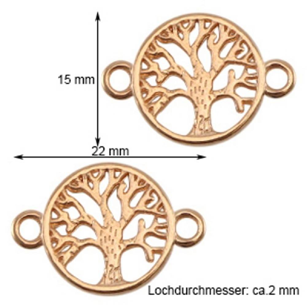 Sadingo Schmuckverbinder Lebensbaum | 3 Stk. - 22x15 mm Rabatte dieses Monats
