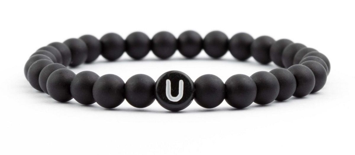 Sadingo Partnerarmband-Set aus schwarzen Acrylperlen Auslauf